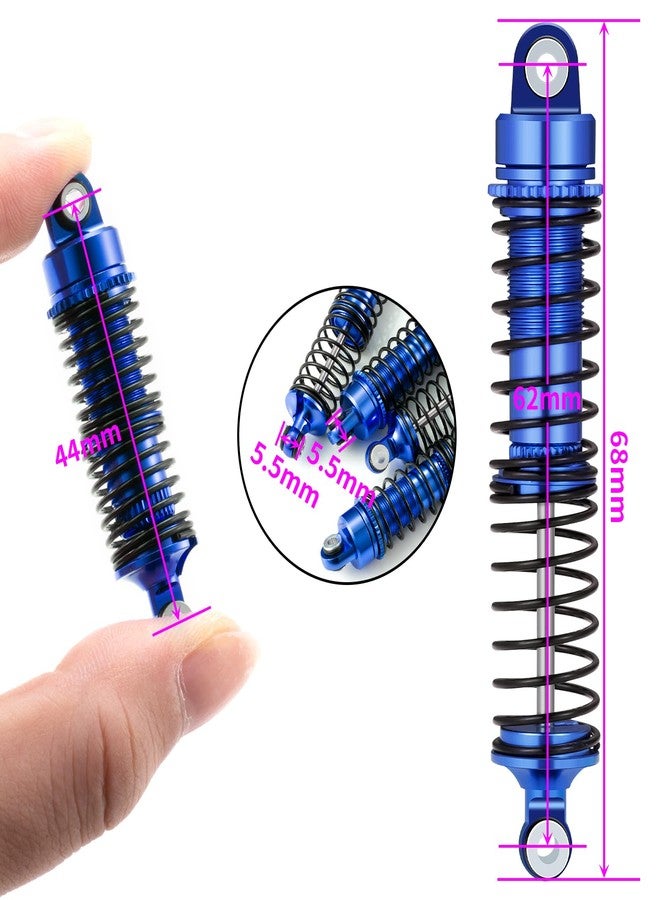 MORFUM RC 4PCS Aluminum Shocks Absorber Assembled (Front & Rear) Full Metal Dampers Oil-Filled Shocks with Springs Compatible with 1/18 Traxxas LaTrax Teton Desert Prerunner, Replace Parts 7660 7665 - Image 2