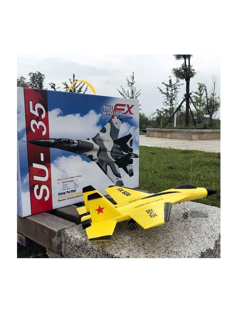 AROAQ DIY RC Plane Toy 620 yellow 3 battery Remote Control Airplane DIY Fixed Wing Aircraft  - Image 5
