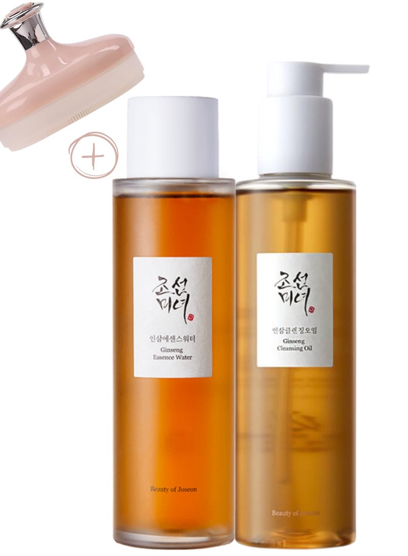 Beauty of Joseon Cleansing & Hydrating Due & face scrubber - Deep Ginseng Cleansing Oil for Makeup Removal + Hydrating Ginseng Essence Water for Radiant Skin | Gentle, Effective Skincare Duo for All Skin Types 360ml - Image 1