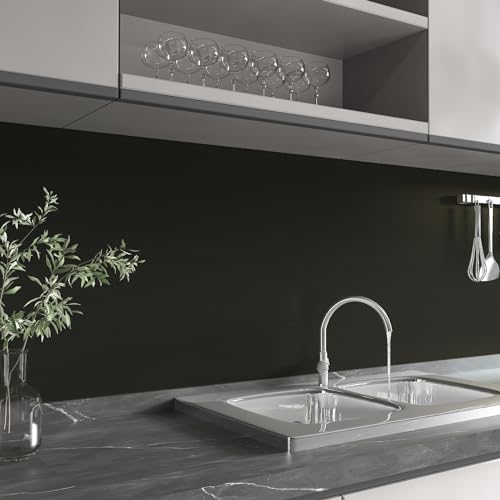 CHIHUT 17.7”x100” Bronze Black Stainless Steel Contact Paper for Appliances Brushed Metallic Wallpaper Stick and Peel Waterproof Removable Metal Refrigerator Fridge Wrap for Dishwasher Metal Surface - Image 3