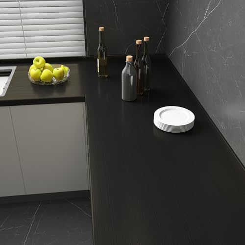 CHIHUT 17.7”x100” Bronze Black Stainless Steel Contact Paper for Appliances Brushed Metallic Wallpaper Stick and Peel Waterproof Removable Metal Refrigerator Fridge Wrap for Dishwasher Metal Surface - Image 5