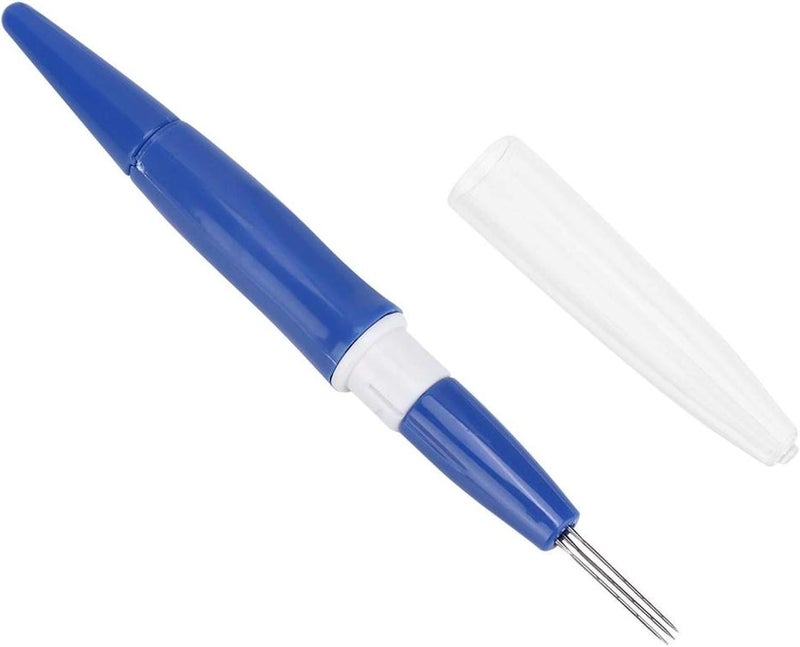 هيليتاند Wool Felting Tool, Portable Pen Style Felting Needle Tool with 3 Needles, Wool Felt Needle Tools for DIY Patchwork Craft(Blue) - Image 1