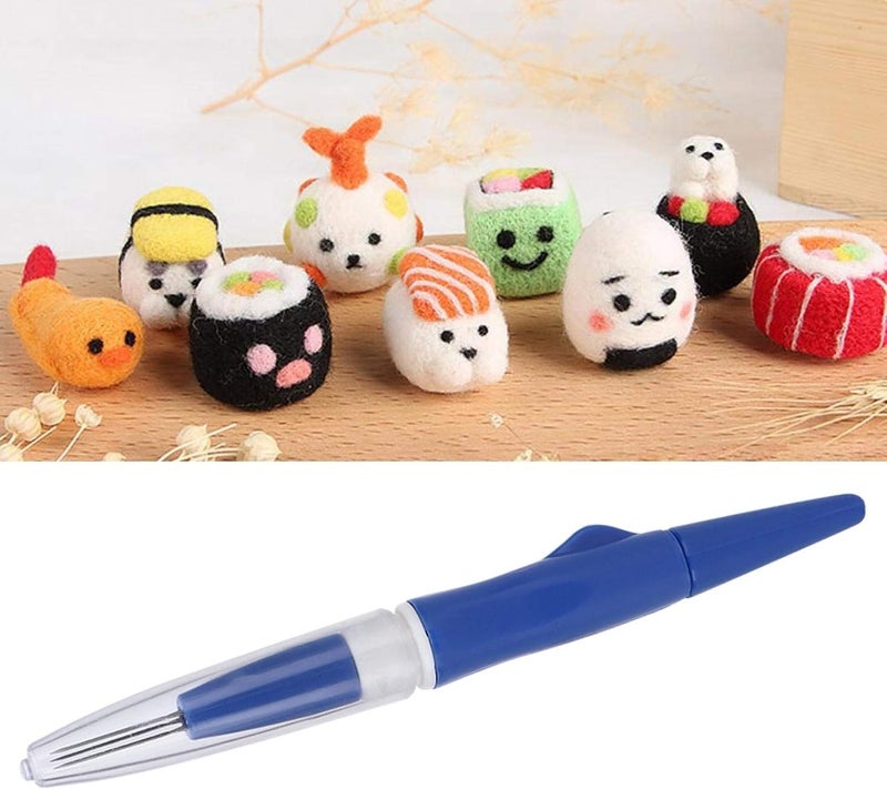 هيليتاند Wool Felting Tool, Portable Pen Style Felting Needle Tool with 3 Needles, Wool Felt Needle Tools for DIY Patchwork Craft(Blue) - Image 4
