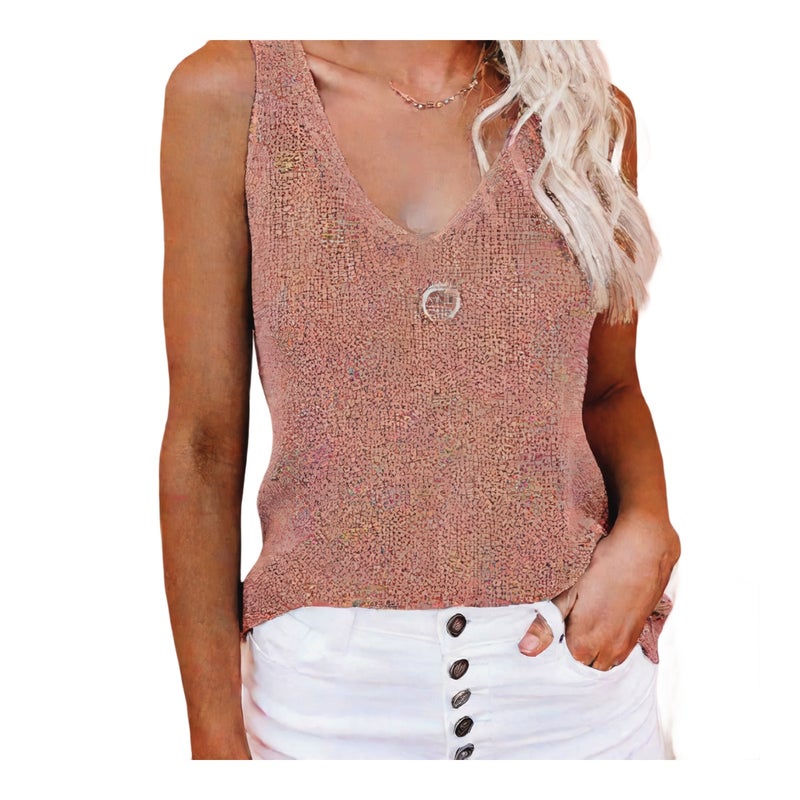 Women's Knit Sleeveless Tank Top Summer Casual Camisole - Image 1