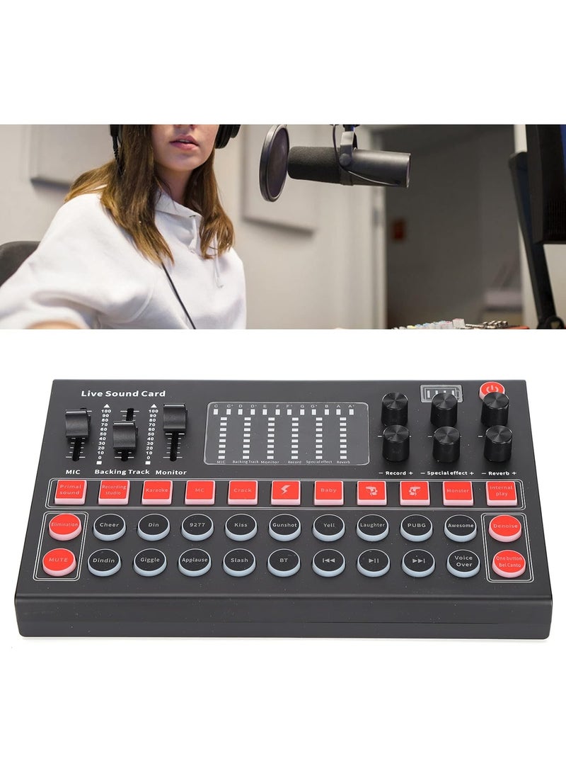 MUNTAQI M9 Live Sound Card Set with Bluetooth 5.0 – Professional Audio Mixer & Streaming Equipment Kit, Portable Sound Effects Board for Live Streaming, Podcasting, Recording, Karaoke, Gaming – USB & Wired Connection - Image 2