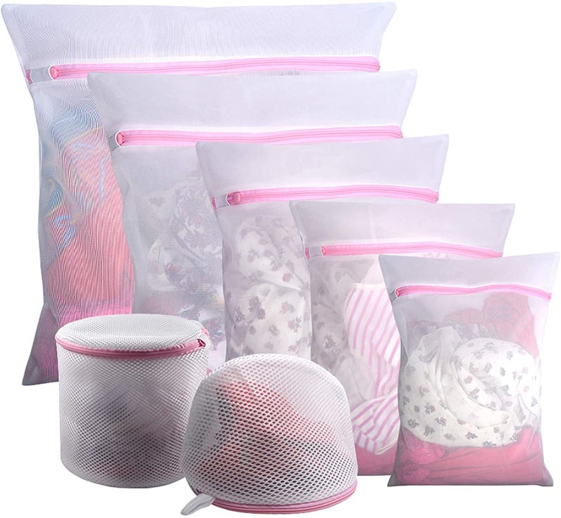 HASTHIP 7 Piece Set Mesh Laundry Bag For Wash Machine, Laundry Clothes Washing Bags For Blouse, Bra, Hosiery, Stocking, Underwear, Lingerie Saver Mesh Net, Multicolor - Image 1