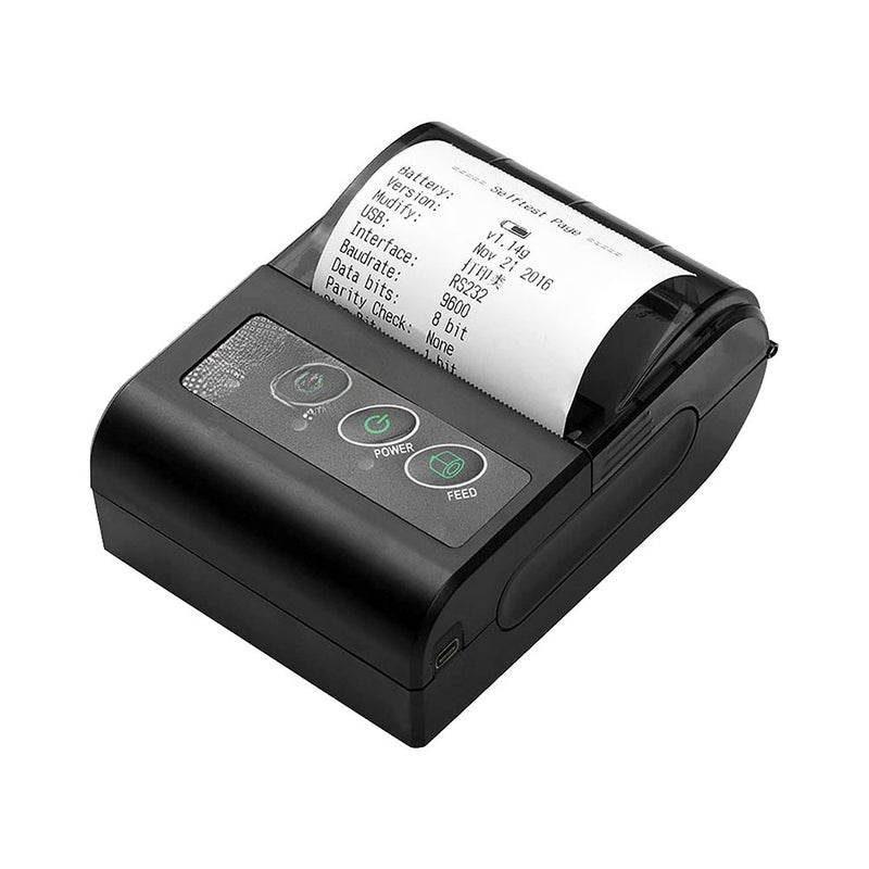 Portable Thermal Printer: 58mm Paper Width 203dpi Resolution, Dual-Mode USB & BT Connection - Ink-Free Printing, 1500mAh Rechargeable Battery for On-The-Go Business & Personal Use - Image 1