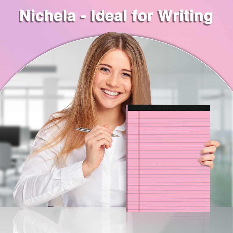 Nichela 3 Pcs Legal Pads 8.5 x 11 Colored Note Pads 8.5 x 11 Notepad Total 75 Sheets, Micro Perforated Writing Pads Lined Paper College Ruled Pad of Paper Notebook To-Do List for School & Office Supplies - Image 5