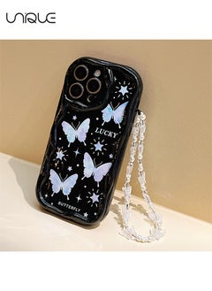 For iPhone 15 Pro Max Phone Case - Laser Butterfly Phone Case - TPU Protective Case - Shockproof Ultra Thin Phone Case Female Girl, Black / With Lanyard - pzsku/Z5848D89BBF3674E4DBBEZ/45/_/1695365803/34c0e77c-3a28-4a9c-8bde-5dbd5387ac16