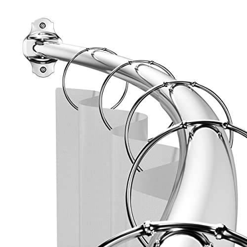 Curved Shower Curtain Rod Adjustable 4072 inches Extra Wide Curved Shower Rods for Bathroom Rust proof Shower Rod Premium Stainless Steel Curved Curtain Rod for Shower Bathtub Silver
