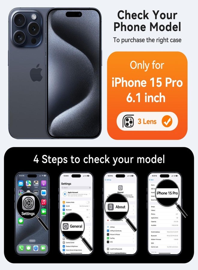كانشن جراب CANSHN 360° لهاتف iPhone 15 Pro مع حماية للكاميرا لتقنية Magsafe (حلقة حامل مغناطيسية متينة)، لون وردي فاتح مطفي - Image 2