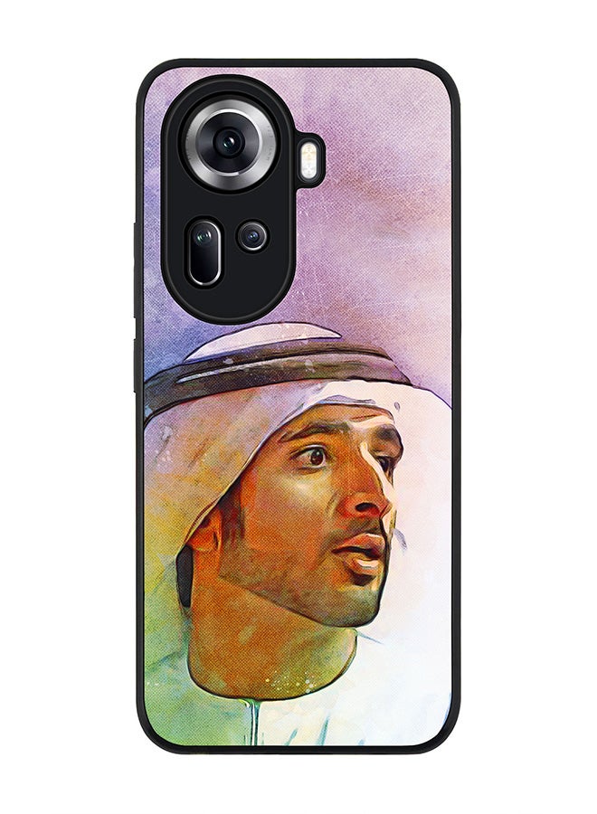 Stylizedd Rugged Black Edge Case for Oppo Reno11, Slim fit Soft Case Flexible Rubber Edges Anti Drop TPU Gel Thin Cover -   Fazza Sheikh Hamdan - Image 1