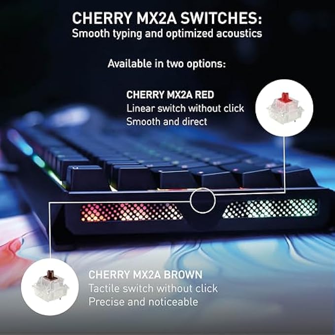 Xtrfy CHERRY XTRFY MX 3.1 MECHANICAL GAMING KEYBOARD UK LAYOUT (QWERTY) RGB LIGHTING ALUMINUM HOUSING USB-A PORT MX2A BROWN SWITCHES BLACK - Image 2