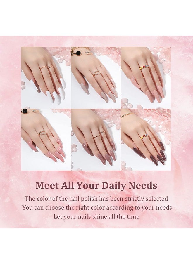 Aokitec - Gel Nail Polish Kit 6X8Ml Gel Polish Set Soak Off Nail Gel Polish Set,Gel Nail Manicure Kit Diy Home Gifts For Women Christmas (Honeymoon Travel) - Image 1