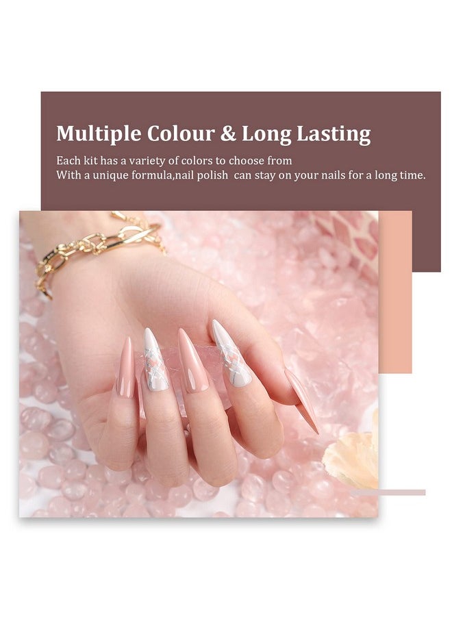 Aokitec - Gel Nail Polish Kit 6X8Ml Gel Polish Set Soak Off Nail Gel Polish Set,Gel Nail Manicure Kit Diy Home Gifts For Women Christmas (Honeymoon Travel) - Image 1