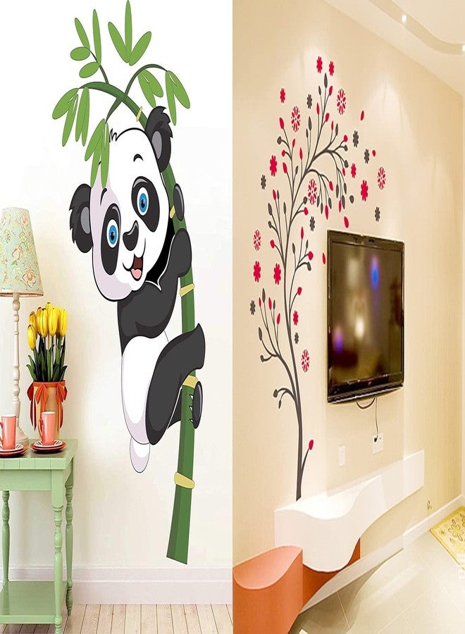 Walltech Set of 2 Wall Sticker Baby Panda and Magical Tree Wall Sticker - Image 1