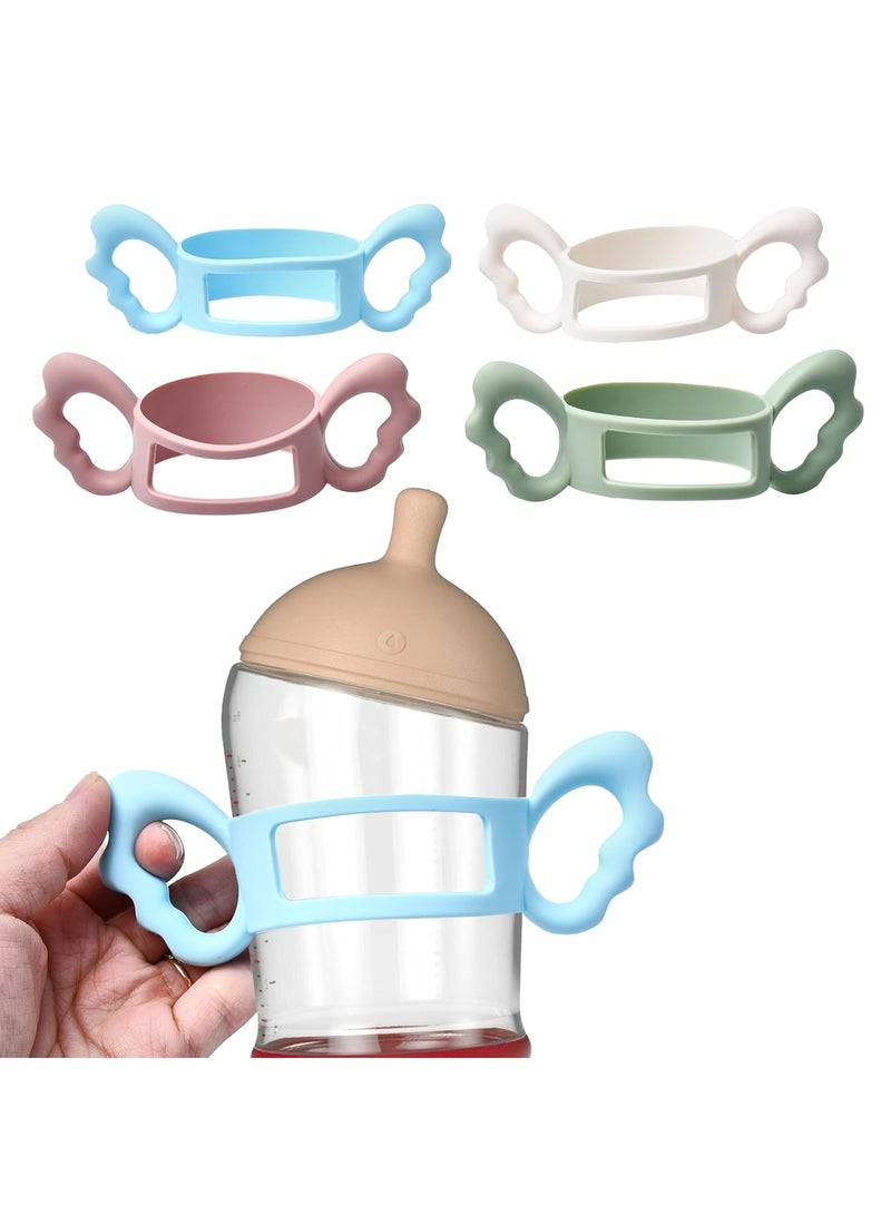 Oasisgalore 4 Pack Silicone Baby Bottle Handles, Universal Hands-Free Holders for Babies, Durable, Easy-to-Clean.  - Image 1