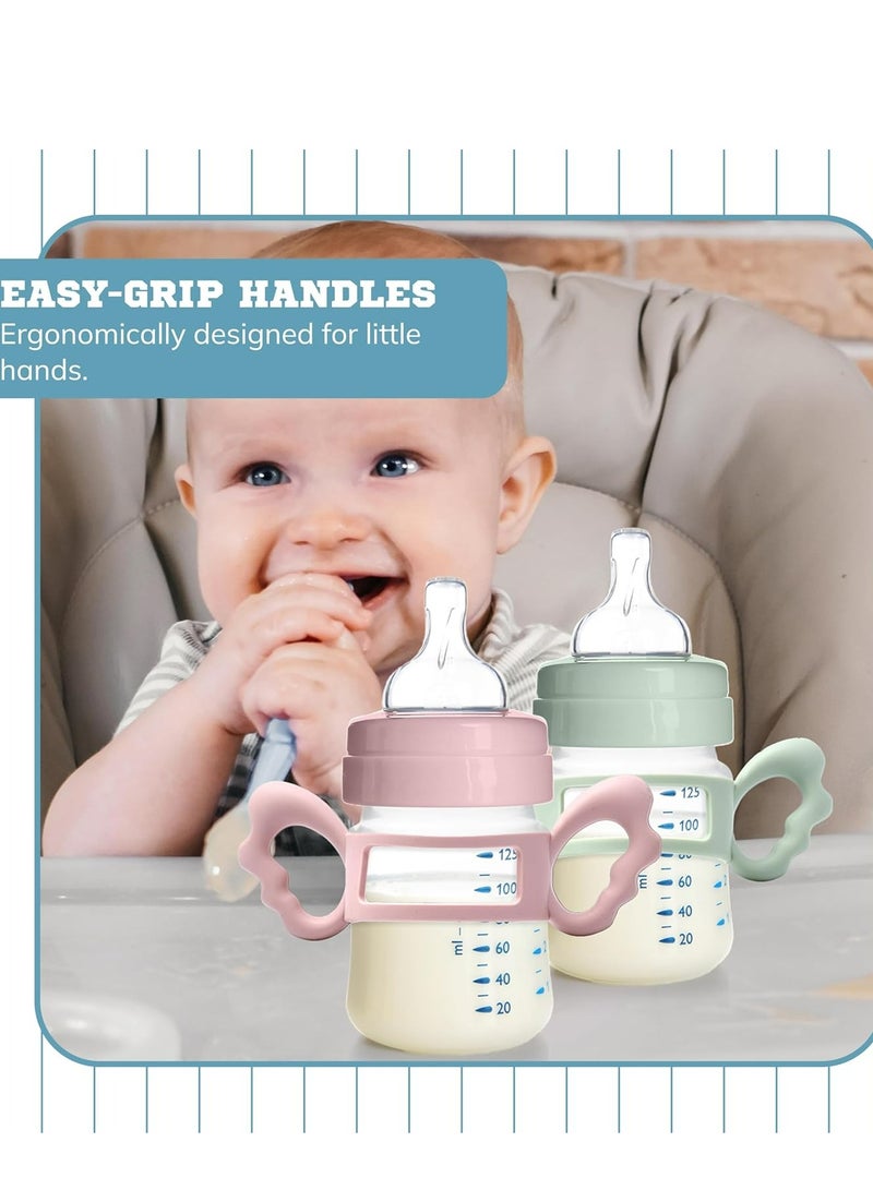 Oasisgalore 4 Pack Silicone Baby Bottle Handles, Universal Hands-Free Holders for Babies, Durable, Easy-to-Clean.  - Image 4