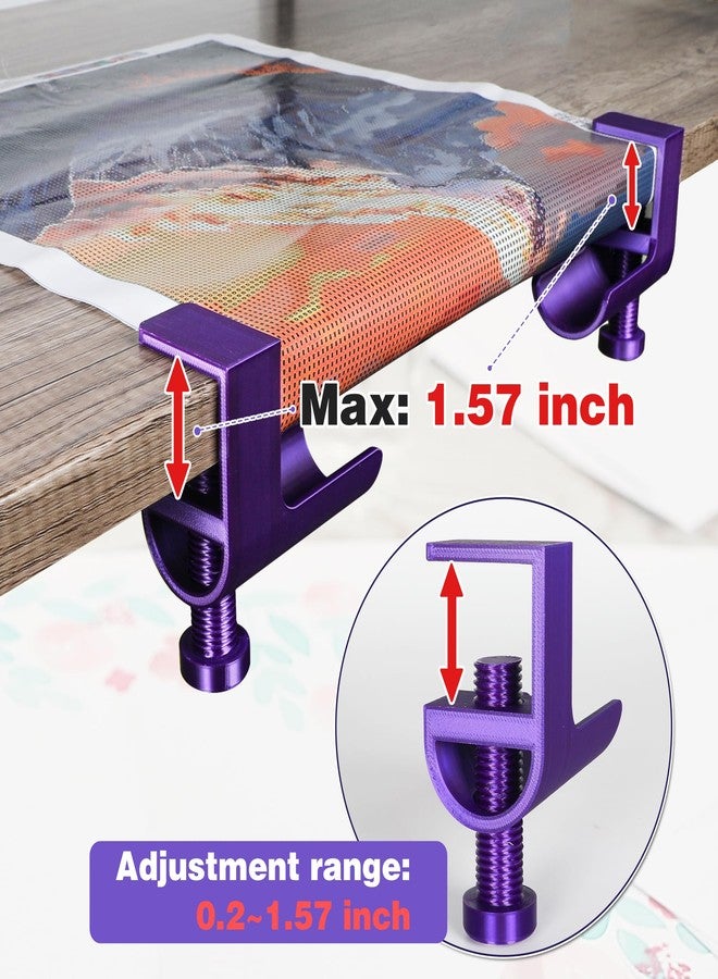 Qoroos Diamond Painting Canvas Roll Holder,Adjustable Diamond Painting Canvas Table Clamp for Diamond Painting,Accessories and Tools for DIY Diamond-Painters,2 Pack(Purple) - Image 4