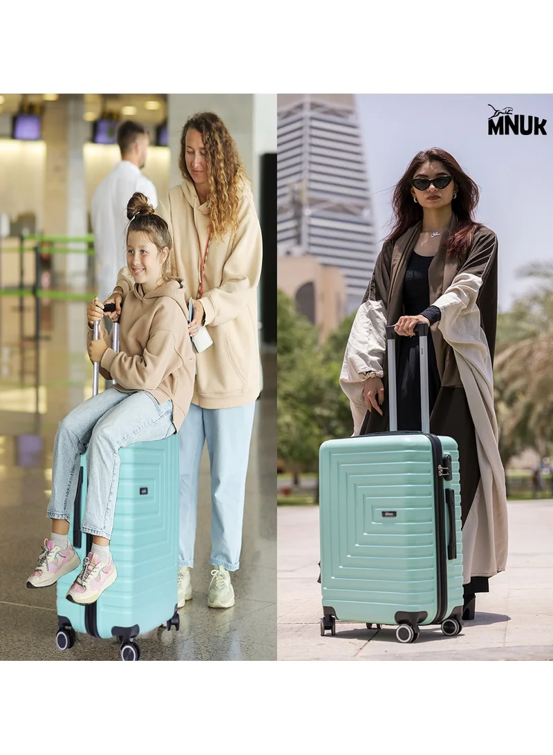 MNUK Pilgrimage Set of 2 Travelling Luggage | Hardside Soft Handle Trolley with TSA Lock |Double 360° 8 Wheeler| Cabin-20 Inch, Large-28 Inch| Mint