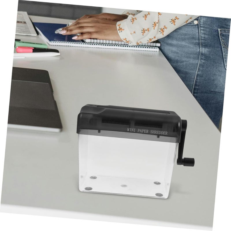 DOITOOL Manual Paper Shredder Handheld Small Desktop Office Shredder Wear-Resistant Black for Home and School Document Cutting - Image 5
