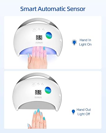 SUNUV UV LED Nail Lamp SUNUV 48W Gel Nail Polish Dryer with 306099S Timer Sensor Removable Bottom Tray for Home and Salon - Image 3