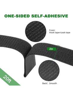 erorex Adjustable Cable Straps Velcro Cable Ties 1 Inch *16.4Ft Hook And Loop Straps With 25 Buckles Free Cut Self Securing Strap Reusable Nylon Securing Cord Ties For Cable Organiser Storage  - Image 2