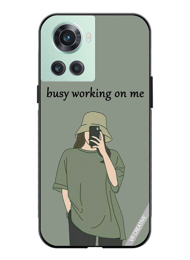 VR CREATIVE Protective Case Cover For OnePlus 10R Busy Working On Me Design Multicolour - Image 1