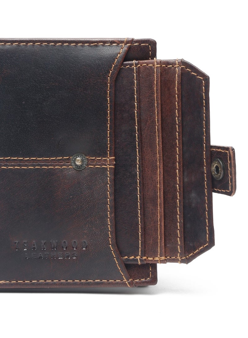 TEAKWOOD Two Fold RFID Genuine Leather Wallet with separate card holder for Men - Image 3