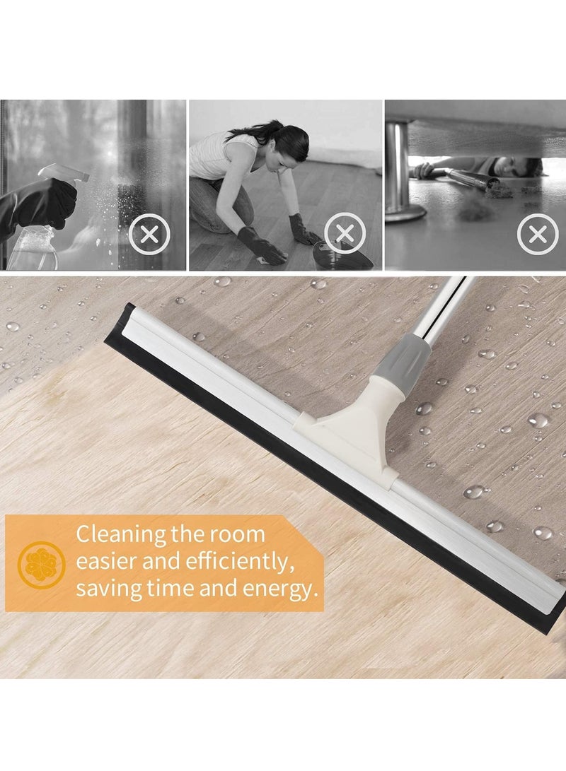 Floor Squeegee Broom, Stainless steel,45 cm Rubber Squeegee Broom with Long Handle 135cm for Cleaning Garage Courtyard Bathroom Shower Glass Window Tile Concrete Deck Marble Water - Image 5