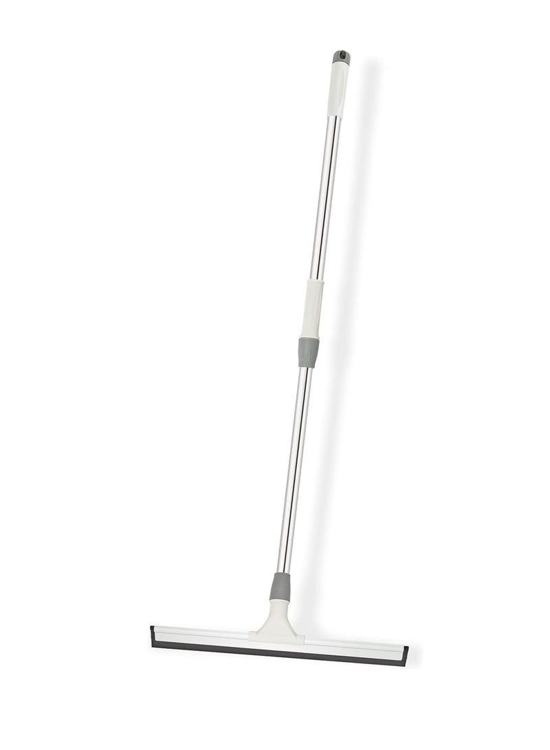 Floor Squeegee Broom, Stainless steel,45 cm Rubber Squeegee Broom with Long Handle 135cm for Cleaning Garage Courtyard Bathroom Shower Glass Window Tile Concrete Deck Marble Water - Image 1
