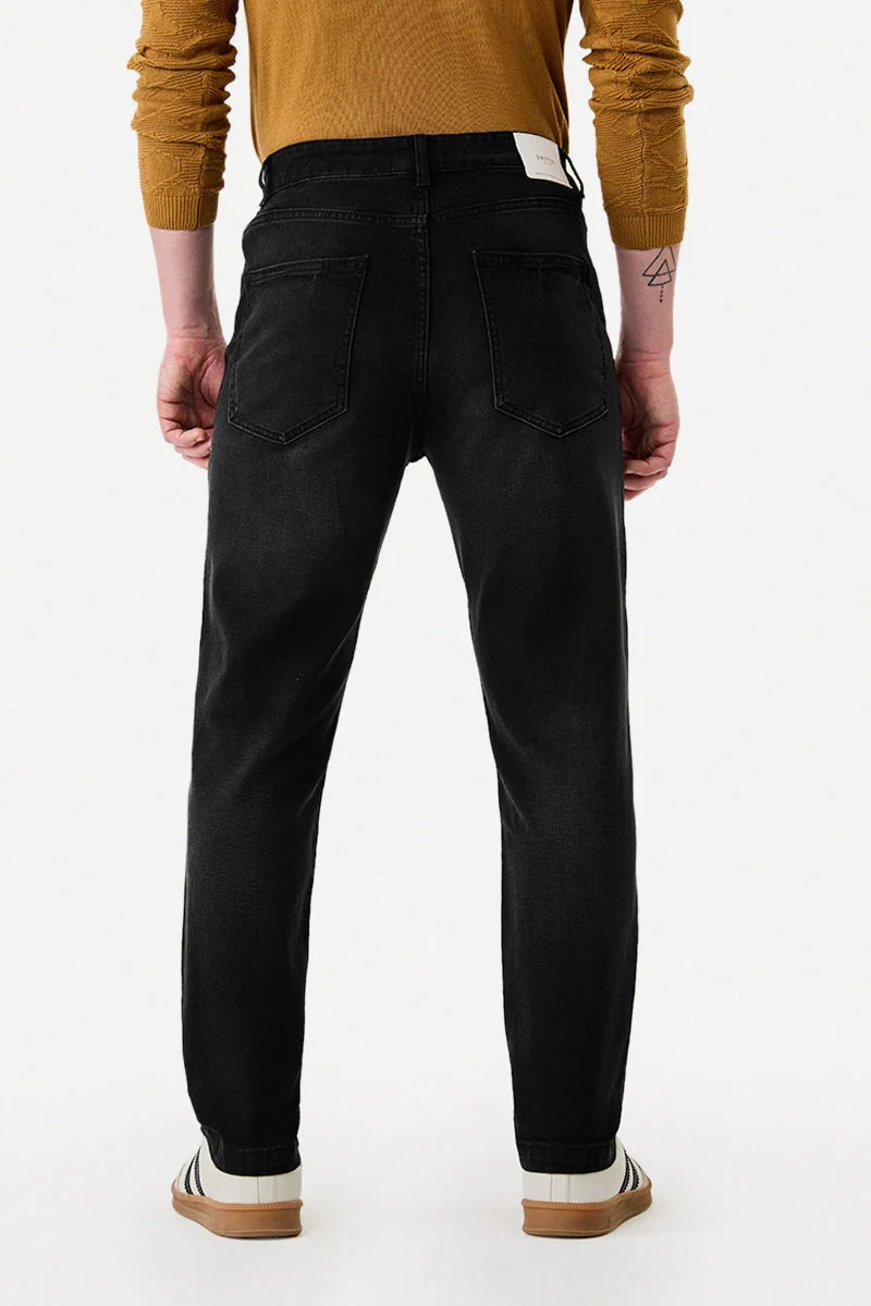 SNITCH Black Carrot Fit Stretch Jeans for Men | Best Price UAE