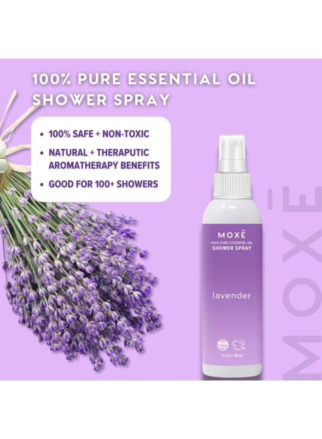 MOXE Shower Mist, Spa Steam Spray, Certified Natural Essential Oils, Aromatherapy, Tension Relief (Lavender, 4 Fl Oz (Pack of 1))… - Image 2