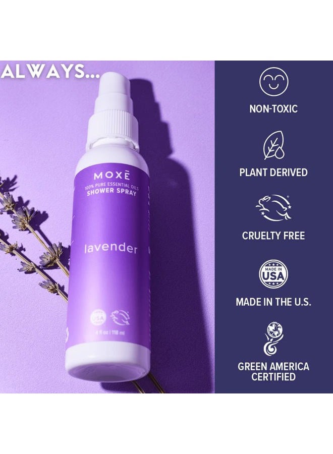 MOXE Shower Mist, Spa Steam Spray, Certified Natural Essential Oils, Aromatherapy, Tension Relief (Lavender, 4 Fl Oz (Pack of 1))… - Image 3