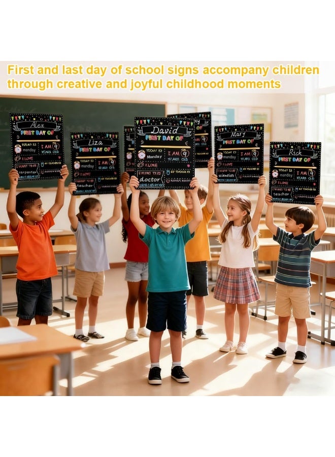 Chielor Double-Sided First Day of School Chalkboard, 12 × 10 Inches Back to School Sign, Reusable Color Painting First and Last Day of Preschool Board, Washable Chalkboard for Classroom and Back-to-School Display - Image 5