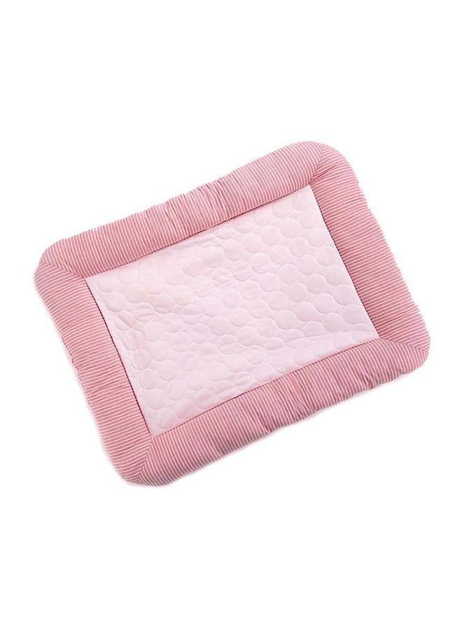 Kuber Industries Rectangular Dog & Cat Bed|Yarn Dyed Oxford Cloth|Nylon And Polyester With Cotton Filling|Self-Cooling Bed For Dog & Cat|Small Light-Weight & Durable Dog Bed|Zqcj005P-M|Pink - Image 1