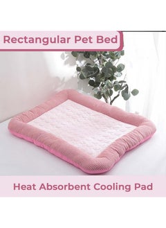 Kuber Industries Rectangular Dog & Cat Bed|Yarn Dyed Oxford Cloth|Nylon And Polyester With Cotton Filling|Self-Cooling Bed For Dog & Cat|Small Light-Weight & Durable Dog Bed|Zqcj005P-M|Pink  - Image 3