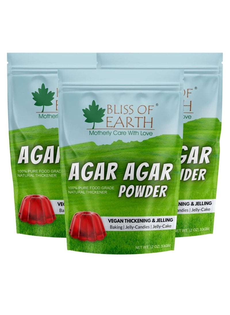 BLISS OF EARTH Microbiological Grade Agar Powder, 100% Food Grade Natural Thickener, Vegan China Grass, Gluten Free & Gelatin Substitute For Baking, Jelly & Candies  - Image 1