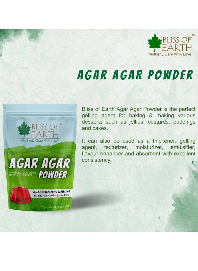 BLISS OF EARTH Microbiological Grade Agar Powder, 100% Food Grade Natural Thickener, Vegan China Grass, Gluten Free & Gelatin Substitute For Baking, Jelly & Candies  - Image 5