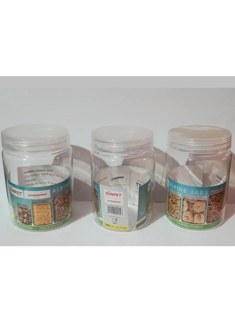 Sunpet Sunpet Alpine 300 Ml White Lid Jar set of 12 Piece  - Image 1