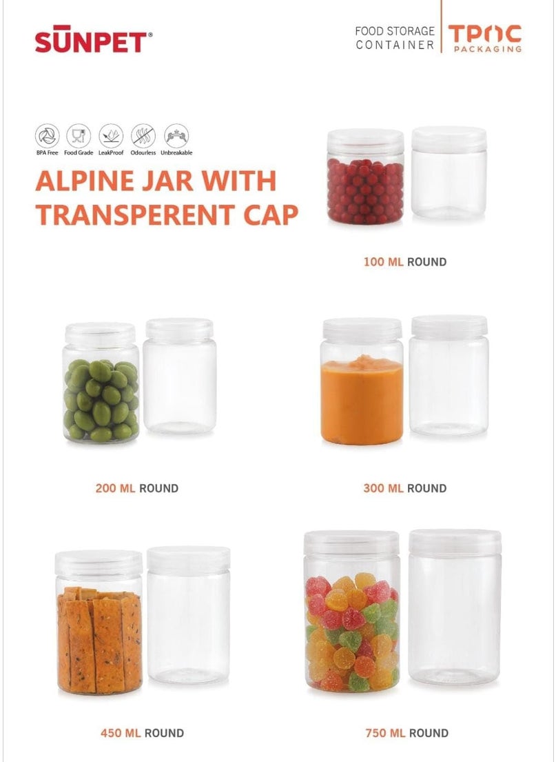 Sunpet Sunpet Alpine 300 Ml White Lid Jar set of 12 Piece  - Image 3