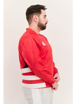 Adidas Men Sportswear Fit  Long Sleeves Training Sweatshirt, Red Combo  - Image 2