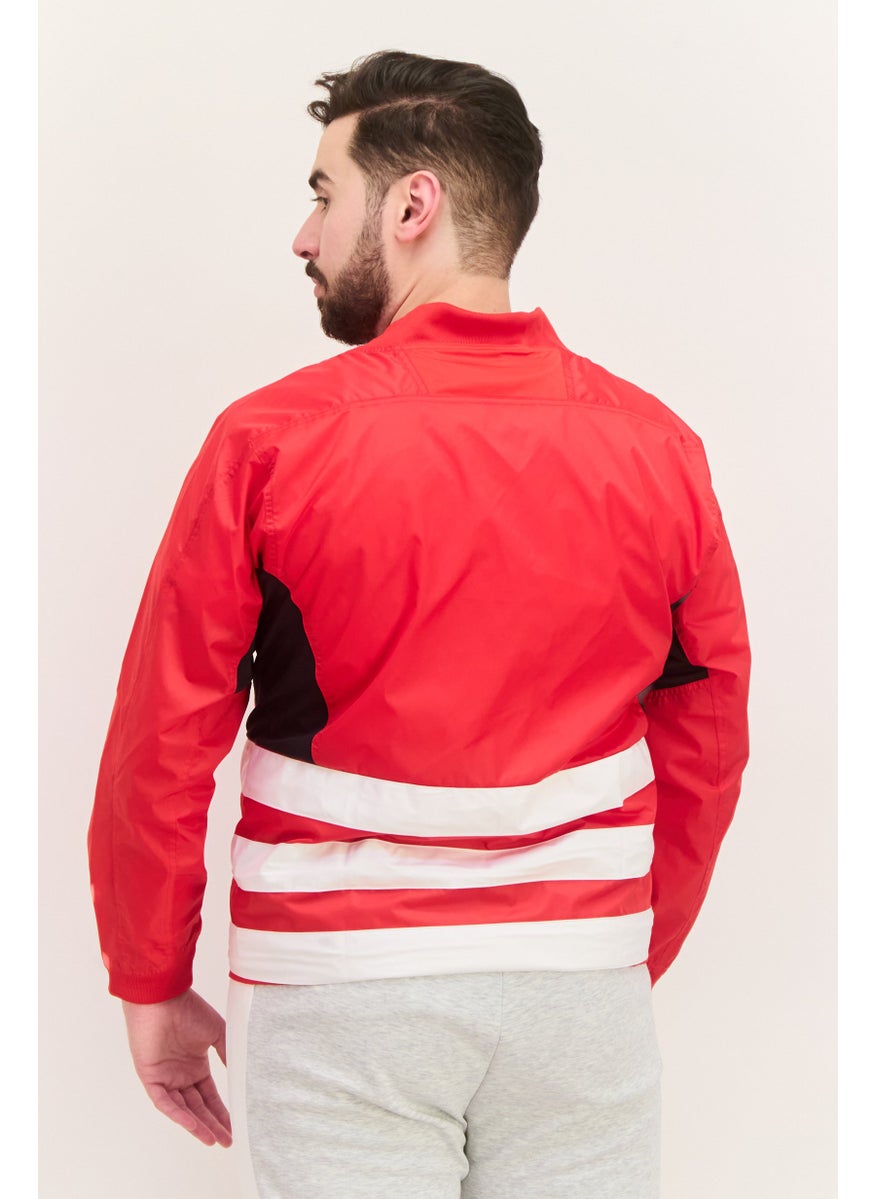 Adidas Men Sportswear Fit  Long Sleeves Training Sweatshirt, Red Combo  - Image 3