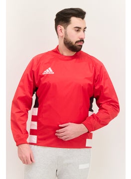 Adidas Men Sportswear Fit  Long Sleeves Training Sweatshirt, Red Combo  - Image 1