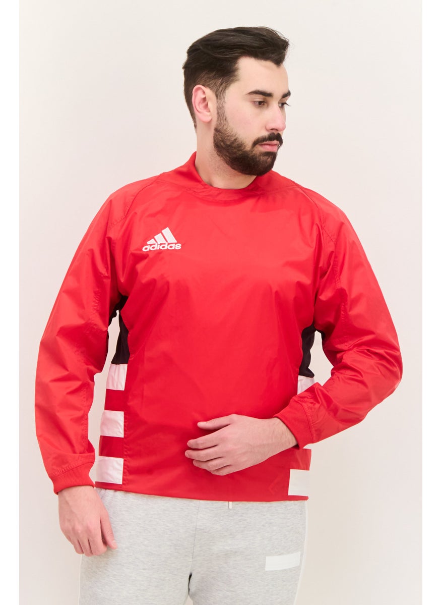 Adidas Men Sportswear Fit  Long Sleeves Training Sweatshirt, Red Combo  - Image 1