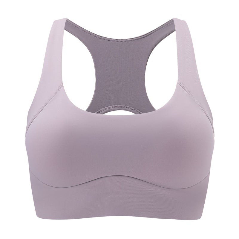 New Contrast Color One-Piece Fixed Cup Sportbra No Steel Ring Shockproof Fitness Yoga Color-Matching Sports Underwear - Image 1