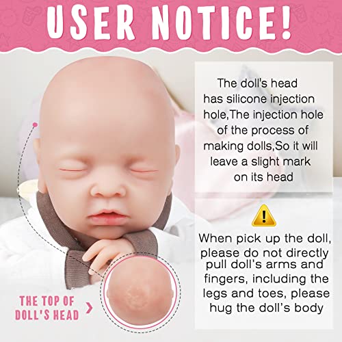 Vollence 16 inch Full Silicone Reborn Baby Dolls Girl Anatomically Correct Cute Real Babies Stress Relief AntiStress Toys for Kids - Image 5