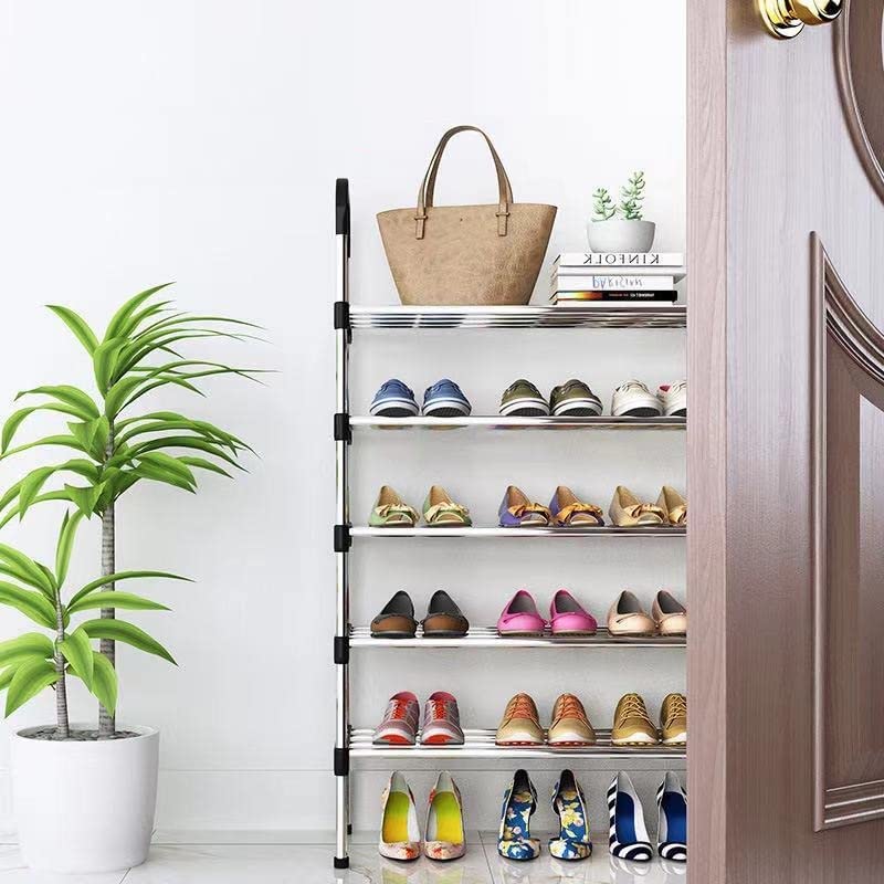 TONSYL Extra Large Capacity Space SavingFits Bootshigh Heels Slippers 5 Tier Shoe RackStackable and Adjustable MultiFunction Wire Grid Shoe Organizer Storage Heavy Duty Metal Shoe Shelf - Image 5