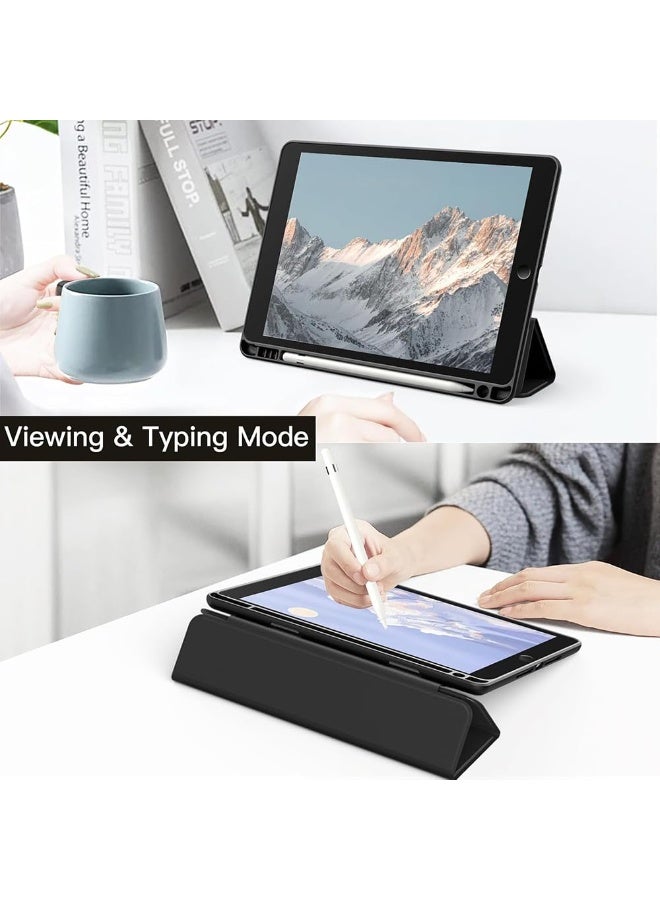 YoYoTech Case for iPad 9th Generation (10.2-Inch) (9th/8th/7th Generation, 2021/2020/2019) Supports Apple pencil 2nd Gen. Attachment and wireless charging, Clear Transparent Back Shell Slim Stand Shockproof Tablet Cover- (Black) - Image 4