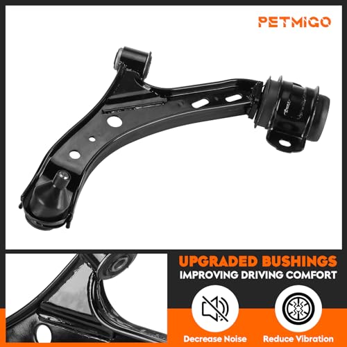 PetMigo Front Lower Control Arms Suspension Kits for Ford Mustang 2005-2006 (No Bullitt, Shelby or Boss), Mustang 2007-2010 (2010: Built Before 08/03/2009; Base, GT), 8Pcs - Image 4